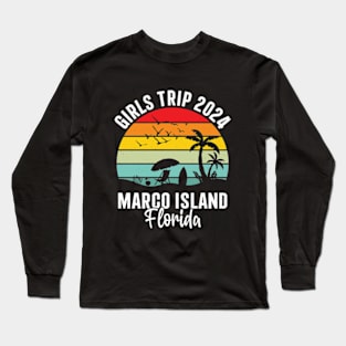 Girls Trip 2024 Marco Island Florida Palm Tree Long Sleeve T-Shirt